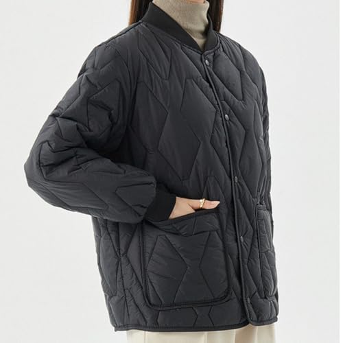 Everyday Essential: Black Women's Diamond Quilted Padded Jacket – Cozy, Casual, and Chic! - Image 4