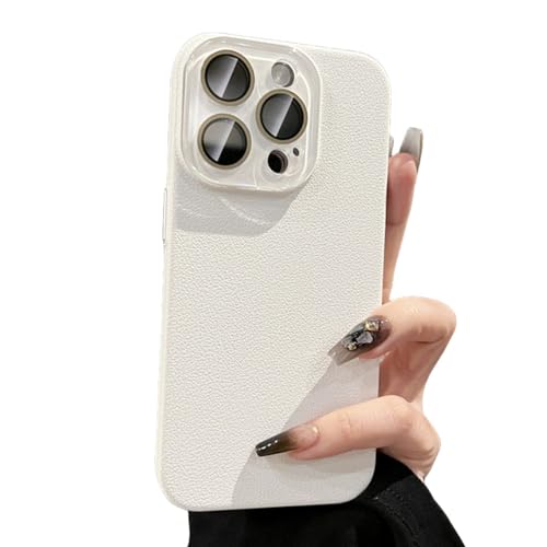 Étui iPhone 13 ENILSA en cuir luxe blanc chic antichoc