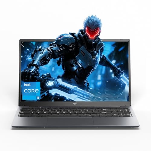 Gaming Laptop with Intel i5-12600H Processor (Up to 4.5GHZ,12C/16T),16GB DDR4 RAM 512GB SSD,WiFi 6,15.6 inch IPS Display,Type-C,Webcam,Windows 11 Slim Laptop Computers for Editing, Presentations