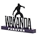 Marvel Avengers Wakanda Forever Tabletop Decor - Black Panther Metal Silhouette on Purple Wood Base