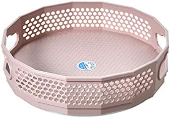 Lazy Susan Turntable Kitchen Storage Organizer Round Plastic Non Skid Spice Rack for Cabinet Pantry Fridge Countertop Vanity - 2 Sizes Pink, 9 Inch