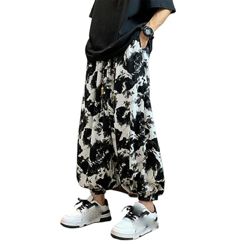 Pantalon tie-dye chinois homme coupe lanterne fluide d'été
