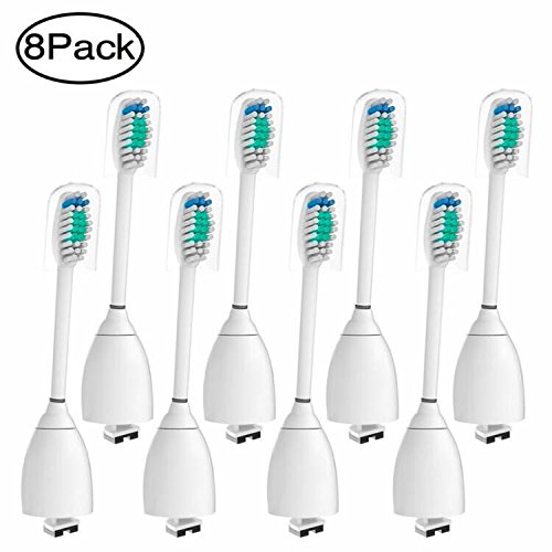 Replacement Toothbrush Heads for Philips Sonicare E-Series fits Essence,Advance,CleanCare, Elite and Xtreme with Cap, 8 Pack