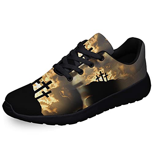 Sonzj-II Women Men Tennis Shoes,Athletic Fashion Jesus Cross Cool Sneaker for Girl,Boy,Gym,Walking,Hiking,Jogging,Running,Travel and More