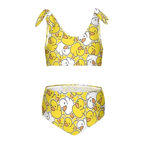 Girls Swimsuit Two Piece Swimwear Duck Rubber Bikini Set Beach Sport Bathing Suit for Girls 3-12T