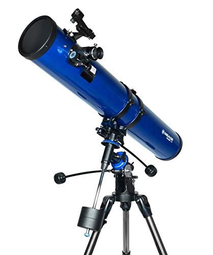 Meade Instruments – Polaris 114mm Aperture, Portable Backyard Reflecting Stargazing Astronomy Telescope for Beginners –Stable German Equatorial (GEM) Manual Mount – View the Moon, Planets & Stars, One Size, Blue - Thumbnail 4