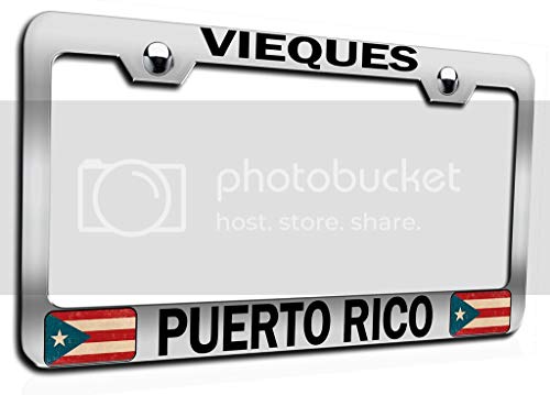 Makoroni - Vieques Puerto RICO! Puerto Rico Rican Chrome Metal License Plate Frame Tag Holder, p39
