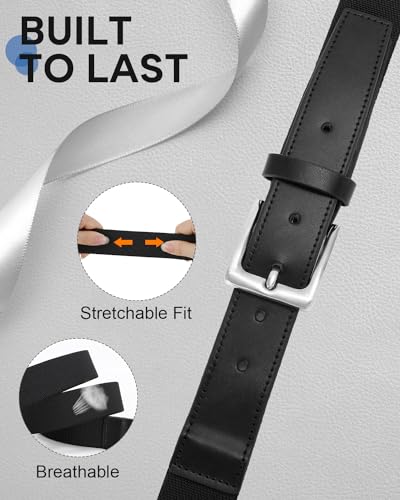 Stretch Leather Belts for Men Casual Jeans Pants Men's Elastic Stretching Belt Mens Golf Belt Woven Birthday Gifts3