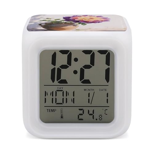 Reloj digital funciona con pilas de mesa con temperatura interna 2