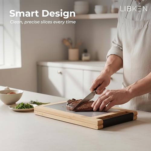 Tabla de cortar rectangular de bambú LIBKEN plegable 5 en 1 miniatura 4