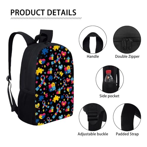 Autism School Backpack Lightweight Laptop Backpacks Large Capacity 1 Main Compartment Outdoor Bookbag for Kids Boys Girls (Color2)4