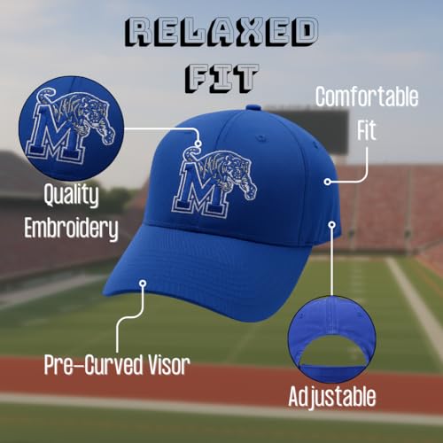 Gorra deportiva ajustable con logo bordado Memphis Blue/White miniatura 4