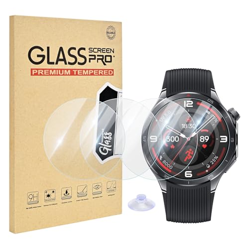 EasEasy 4 Pack Compatible for OnePlus Watch 3 Smartwatch Screen Protector Clear, Full Coverage 2.5D Edge Anti-Scratch 9H Tempered Glass with Sensitive Touch for OnePlus Protective Film(2025)