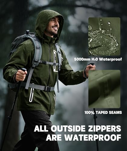 Image of SWISSWELL Men's Rain Suits High Visibility Reflective Motorcycle Rain Gear Waterproof Breathable Jacket and Pants