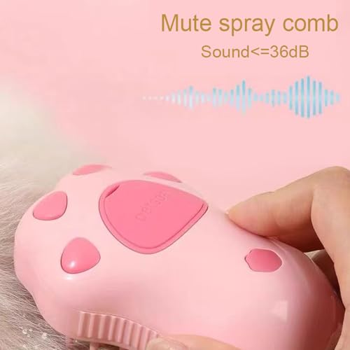 Image of Cat Steam Brush - New 3-in-1 Rechargeable Self-Cleaning for Shedding, Massage & Hair Cleaning, Cat Brush with Steam Suitable for All Cats & Dogs(Pink)