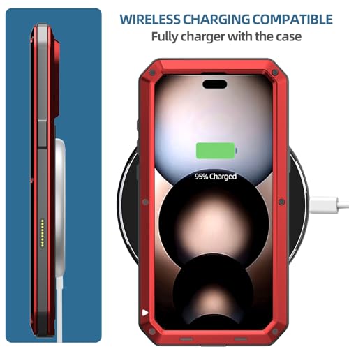 Coque en aluminium iPhone 17 Pro Max rouge robuste luxe - 5