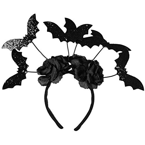 CHICHIC 2 Pack Halloween Black Bat Headband Halloween Women Costume Accessory Cosplay Hair Hoop Hair Clip