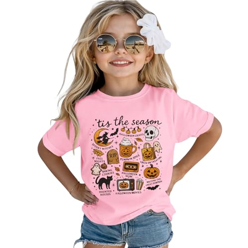 Toddler Boys Girls Halloween T-Shirt Tis The Season Shirts Kid Pumpkin Ghost Tees Spooky Season Outfits Fall Tops