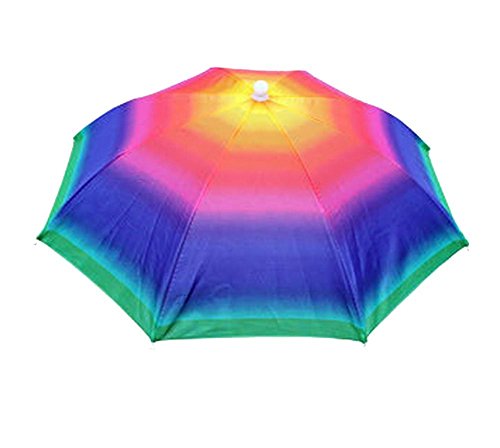 22" Diameter Elastic Headband Fishing Umbrella Hat Sun Rain Hat Color Color