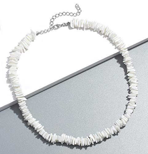 Cenapog Cowrie Shell Choker Necklace For Women Puka Shell Necklace Corded Seashell Necklace Hawaiian Beach Jewelry (2Pcs Pearls Shell Choker) #TOP6
