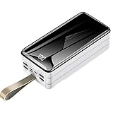 [Banco de energía de alta capacidad de 60000 mAh] El banco de energía portátil de 60000 mAh puede cargar el iPhone 11 (más de 13 veces), iPhone X (más de 13 veces), Samsung galaxy s9 + (más de 11 veces), Huawei P30 (más de 10 veces), ipad Air 3 (5+ veces). Llévalo cuando salgas o viajes (se puede llevar al avión). No te preocupes más por la batería baja del teléfono