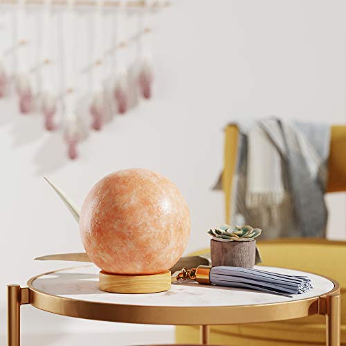 Amazon Basics Natural Himalayan Salt Lamp, Wood Base With Dimmer Switch - Sphere Shape, Crystal Pink #TOP5