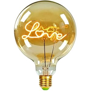 TIANFAN Vintage Gloeilampen Ledlamp 4Watts Dimbare Love/Home Letter Decoratieve Gloeilampen 220 / 240V E27 Tafellamp (Love)
