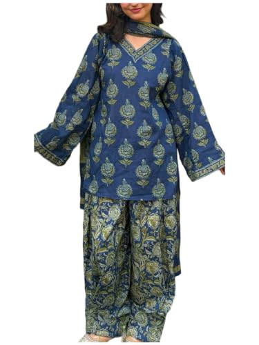 ANNI DESIGNER Women's Poly Cotton Printed Straight Farshi Salwar Set - Image 2
