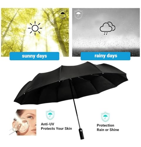 Travel Compact Umbrella, Folding Travel Umbrella for Rain and Shine Small, Windproof Automatic Open/Close, Portable Umbrellas4