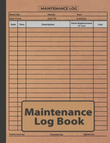 Independently Published Welch, Mark Maintenance Log Book: Maintenance Log For Recording Automotive, Hvac, Construction, And Other Repairs cover