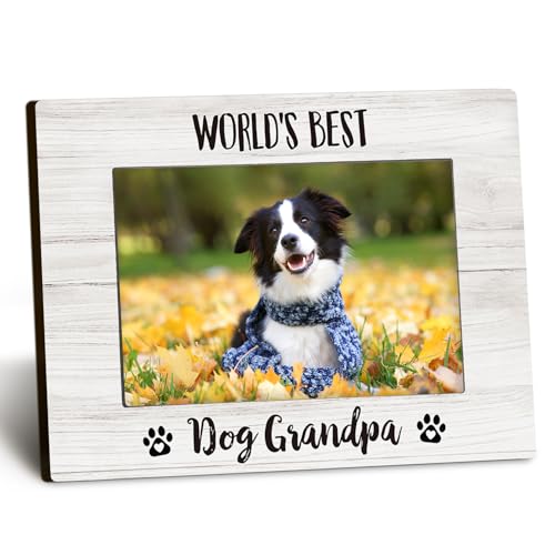DUXMNAMG Dog Grandpa Gifts 4x6 Picture Frame, Dog Lovers Grandpa Gifts Photo Frame