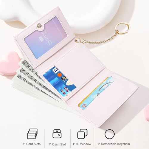 Image of Sunwel Fashion Cute Coquette Bow Wallet with Key-chain for Women Girls