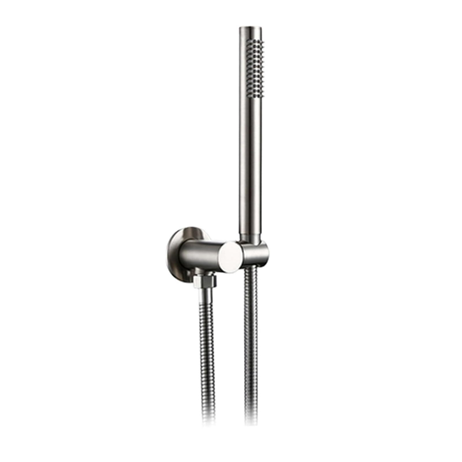 Soporte de ducha de cobre ajustable, color negro mate, redondo, accesorio de baño moderno para una fácil instalación, compatible con todos los estilos de ducha