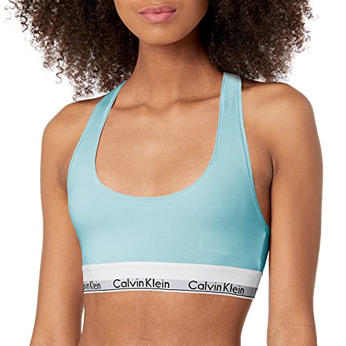 Calvin Klein Women's Modern Cotton Unlined Wireless Bralette, Frost Blue, XS