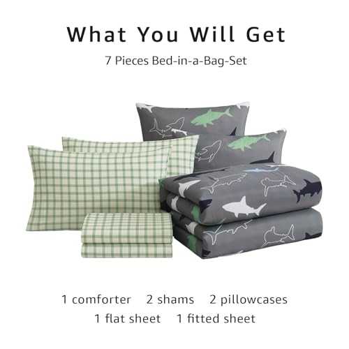 Image of Full Size Comforter Sets for Boys-7 Pieces Soft Full Size Bedding Sets