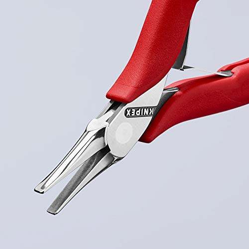 KNIPEX Tools - Electronics Pliers, Flat Tips (3511115), Red - Image 2