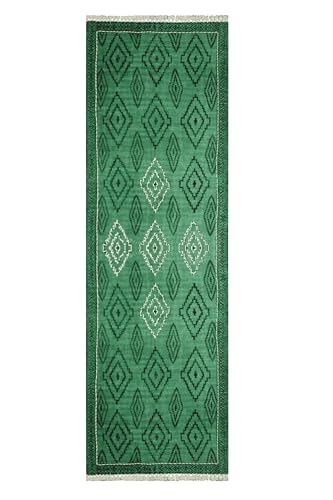 Tapis vert 152x243 cm pour salon à fort passage et extérieur