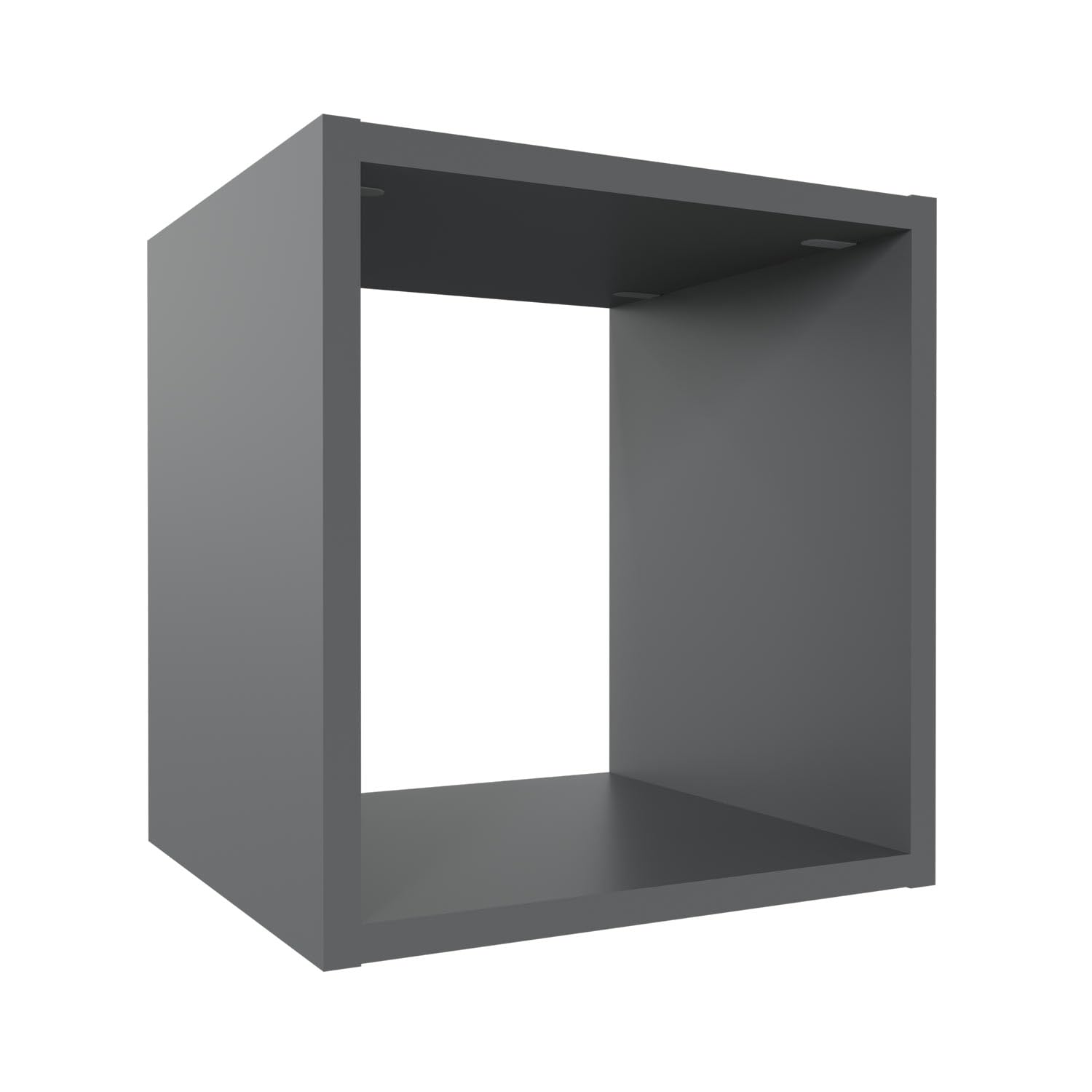 Étagère cube en bois gris pour optimiser les petits espaces