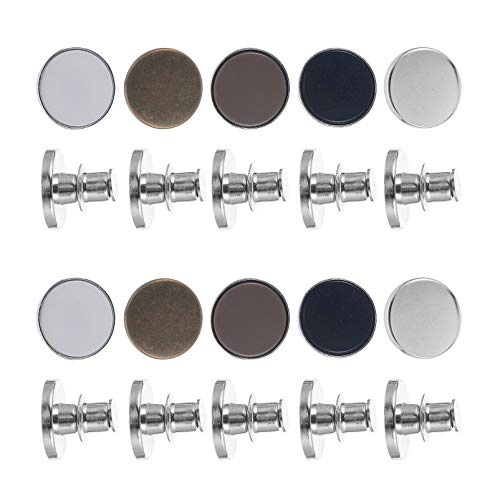 EXCEART 10Pcs Botões de Jeans Botão de Metal Botões de Pressão Kit de Substituição de Acessórios par