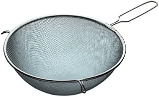 KitchenCraft KCSTRAIN20 Large Sieve with Handle, Tin-Coated Metal, 20 cm, Silver
