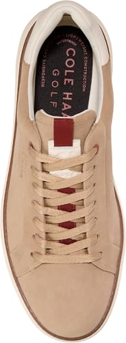 Cole Haan Cole Haan Men's Grandpro Topspin Golf, Birch Beige Nubuck/Cinnabar/Ivory Wp, 11-M US