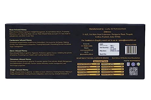 Image of SAMSTHITI Honey Gift box | No Added Sugars | No Adulteration | Improves Immunity| Use as Natural Sweetener | VegetarianPack of 5