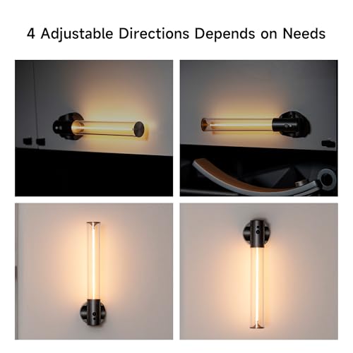 Image of AUGE LIGHT Motion Sensor Light Magnetic Body Sensor Wall Light Wall Sconce Rechargeable USB Torch Lights Cordless Handheld for Bedside Stair Hallway (Gray)