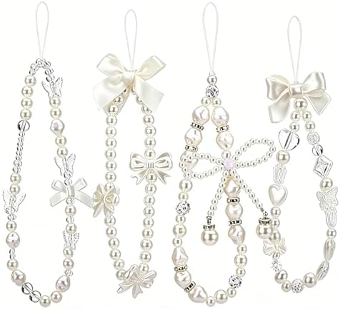 Phone Charms Strap Cellphone Charms 4 Pcs Camera Charm Strap Cute Phones Keychain Phones Bracelet Straps Phone Charm Wrist Straps for Bags Keychain Wallet Decoration Accessories for Women, Butterfly