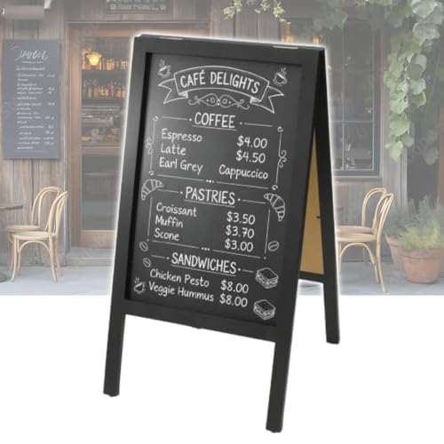 黒板　チョークボード　大型　店舗什器　インダストリアル Amazon | UPSTORE 看板 ブラックボード A型 両面 黒板【 選べる2