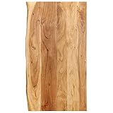Spessore: 25 mm FAMIROSA Piano per Lavabo Bagno in Massello di Acacia 100x55x2,5 cm