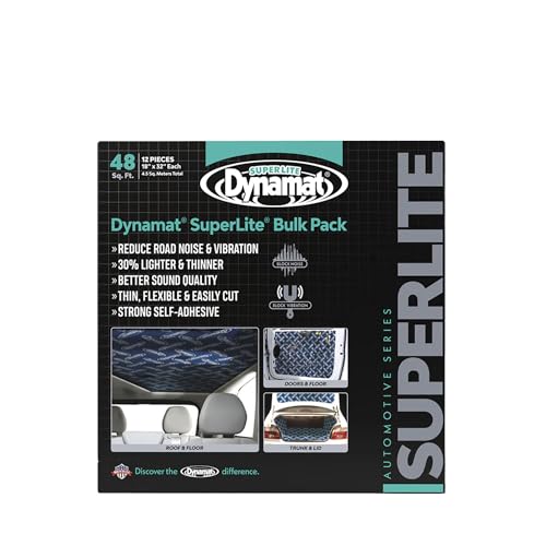 Dynamat 10648 18' x 32' Self-Adhesive Sound Deadener with Superlite Bulk Pack, (Set of 12) – Made in USA