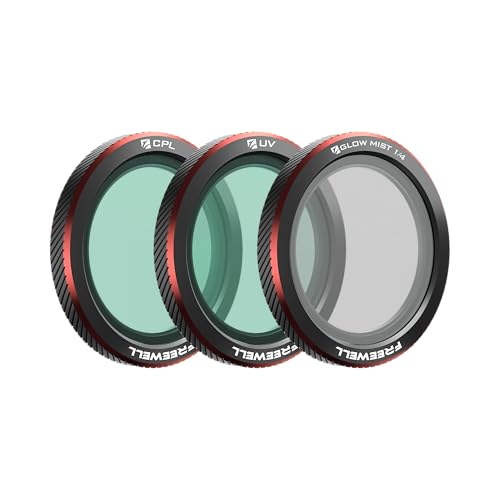 Freewell 3-pak filtrów magnetycznych do DJI Neo 2 – zawiera CPL (polaryzator) do redukcji odblasków, UV dla ochrony obiektywu i Black Glow Mist 1/4 dla efektów kinowych