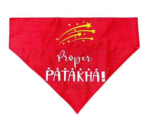 Image of Quirky Dog Bandana: Proper Patakha Bandana for Pets | Easy to Wear Slip On Dog Bandana