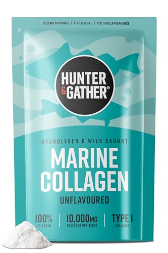 Hunter & Gather Marine Collagen Powder 300g | Pure Unflavoured Premium Hydrolysed Wild Caught Marine Collagen Peptides Powder for Hair Skin Nails Muscles | Collagen Supplements for Women and Men